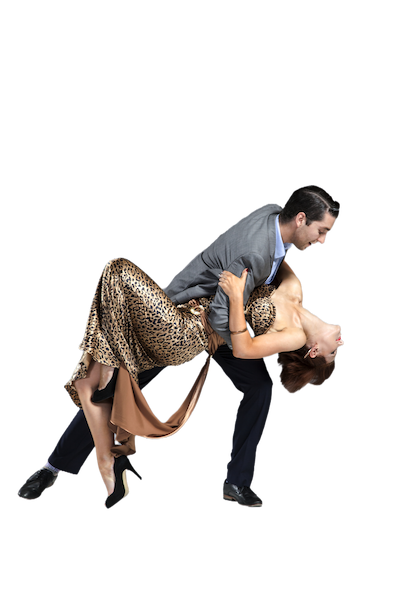 Young Couple in the middle of a dip